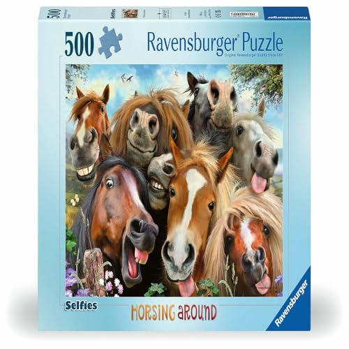 Ravensburger Selfies Horsing Around 500 Piece Jigsaw Puzzle for Adults and Kids Age 10 Years Up