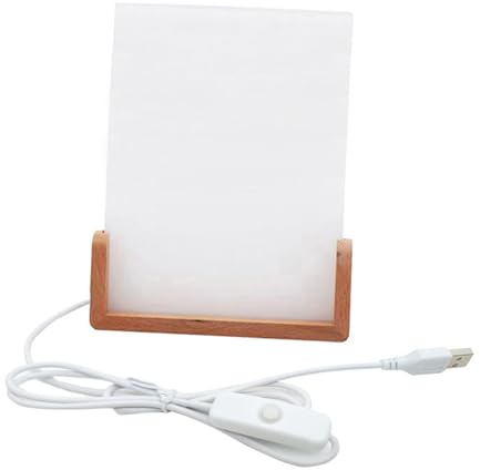 LEYILE Sublimation Acrylic Blank Photo Frame with LED Light and Wood Stand Picture Frame for Heat Press Machines Printing, 15.30 * 20.30 * 1cm