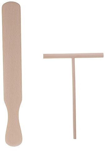 Ciieeo 5pcs Wooden Crepe Spatula Set Flipper Spreader Pancake Turner for Breakfast