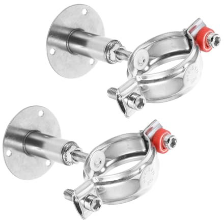 CHILDWEET 2pcs Stainless Steel Pipe Clamp Brackets Wall Ceiling Mount for Garden Hose Drainpipe Holder