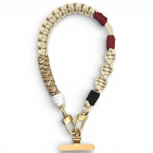 RATASK Handmade Braided Mobile Phone Strap, Lanyard Rope, Durable Keychain Cell Phone Wrist Strap (Cream)