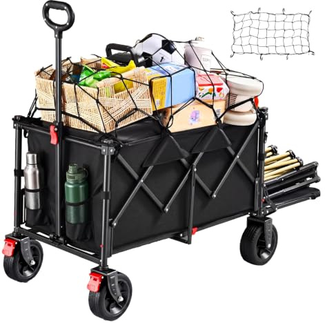 YEAUPE Pro Mini Carro Plegable de Camping de 70 litros Compacto y Plegable con Apertura Lateral, Ruedas estrechas de 6 Pulgadas, Freno Doble Delantero, Carrito Ligero para Exteriores en Verde Militar