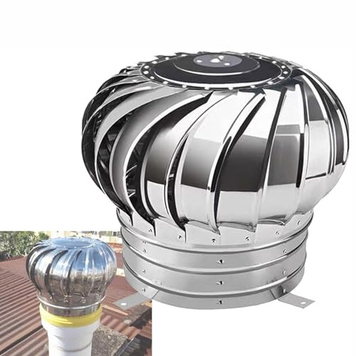 Sombrerete Chimenea Acero Inoxidable 110 160 200 250 300 400 500 mm Sombrero Extractor De Humos Giratorio Plata Antilluvia Sombrero Chimenea para Estufa Chimenea(6.3in/160mm)