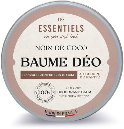 LES ESSENTIELS Vegane Deocreme Kokos - Deo für Frauen & Männer, Natürlich ohne Aluminium, ohne Alkohol, Deodorant mit Sheabutter, Babassu & Jojoba, Made in France, 50g