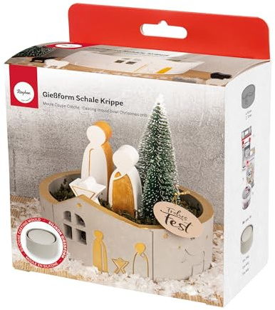 Rayher Silikon Gießform Schale Krippe, ø 15cm x H 7cm, 36202000