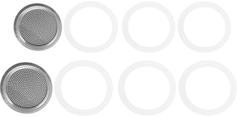 ULTECHNOVO Set de Joints en Silicone Filtre en Acier Inoxydable Lot de 2 Joint de Remplacement Facile à Installer Étanchéité pour Cafetière Italienne pour Machine à Expresso