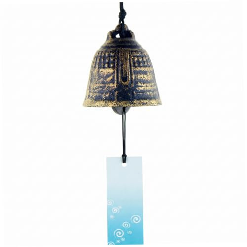Japanskt vindspel, hängande furin, vintage gjutjärn, vindspel, japansk stil för balkonger och takfot, brons ...