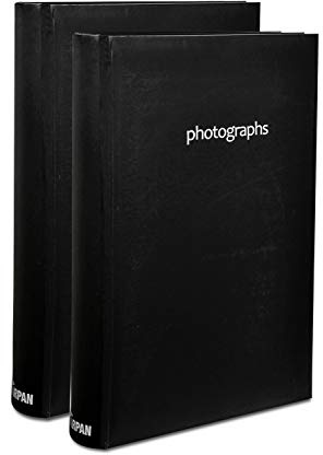 ARPAN 2 x Photo Album Memo Slip in Case Photo Album For 300 x 4 x 6 Inch/ 10x15 cm Photos (Black) 300BK-X2