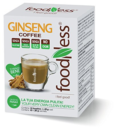 Foodness Preparato Monodose per Caffè al Ginseng - 5 confezioni da 10 bustine (tot. 50 bustine)