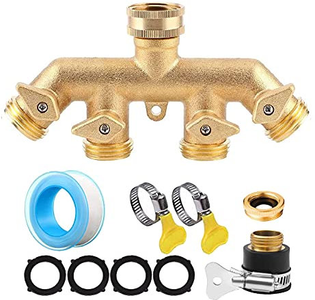 CHSEEO 4 Way Hose Splitter Tap Connector Tap Splitter Tap Adaptor Outdoor Utility Snap On Garden Hose Connector Watering Flowering Gardening Irrigation Tool #3