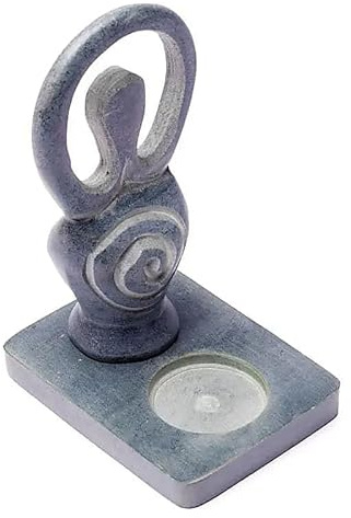 Teelicht-Halter Speckstein Göttin - 11 cm
