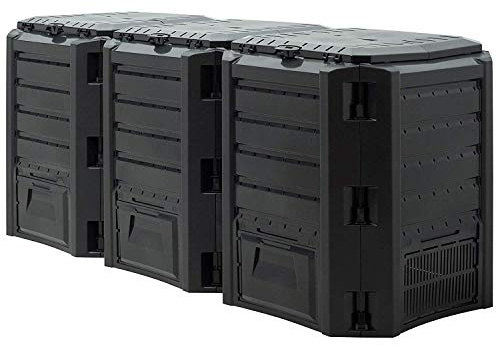 DeTec Komposter | Schnellkomposter | Gartenkomposter | aus Kunststoff | PVC | 380 Liter 800 Liter 1200 Liter 1600 Liter | Garten Schwarz (1200 Liter)