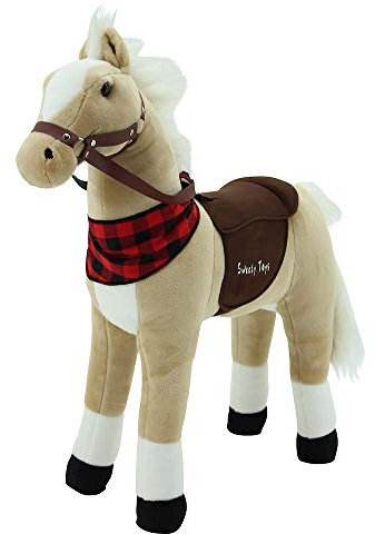 Sweety Toys 7707 plysch ståhäst säkerhet! Little Miss Sunshine höjd 80 cm jättehäst robust, stabil ridhäst stål bas ingen STYROPORFORM