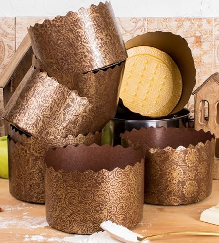 Paska-Formen Osterbrotformen, Osterbrotform, 12 Stück, 425 ml, Osterbrot-Papierform, große Pfanne, B 5,1 x H 8,5 cm, Pascha-Form