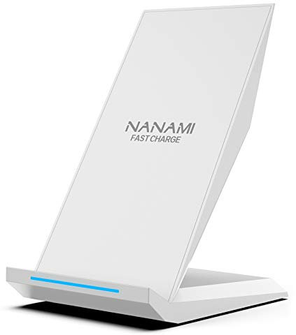 NANAMI Wireless Charger for Samsung and iPhone - 10W Max Qi-Certified Fast Cordless Charging Stand for Galaxy S25 S24 S23 S22 S21 S20 S10 S9, 7.5W for iPhone 17 16 15 14 13 12 11 SE2 X XS XR XS Max 8