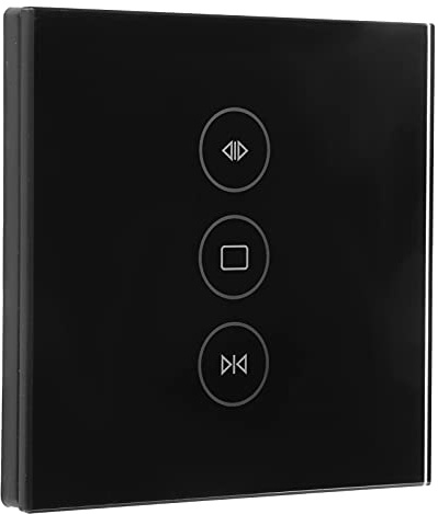WiFi-Vorhangschalter Gehärtetes Glas Touch-Vorhangschalter Smart Voice Control Zeitgesteuerte Wandschalter-Unterstützung für TUYA(Schwarz)