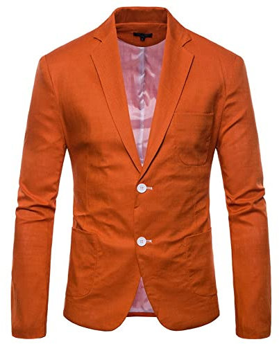 JELLYB Freizeitjacke Herren Winter Klassisch Revers Strickjacke Herren Anzug Modern Einfachheit Einfarbig Slim Fit Mit Taschen Herren Mantel Urban All-Match Herren Langarm AQ-Orange 4XL