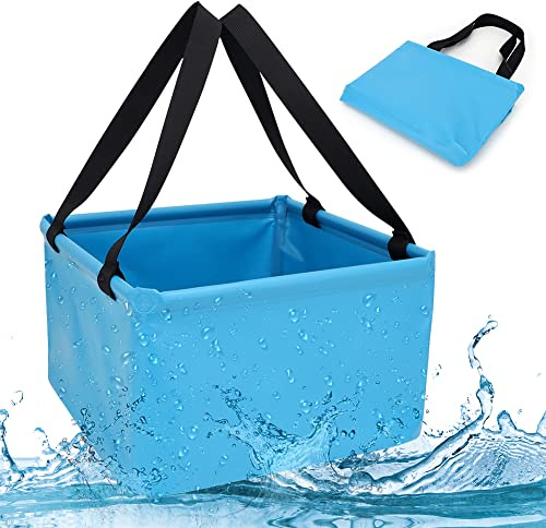 Gohytal Cuenco plegable para camping, 20 l, para exteriores, plegable, para camping, lavadero, ahorro de espacio, cubo plegable para lavar platos, pesca, refrigeración