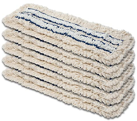 5X Prieser Bodenwischer ( Baumwolle Mikrofaser Mix ) Wischbeleg mit außen Fransen ( 50 cm ) Wischmopp für ( Fliesen Laminat Steinböden Parkett ) BST OR