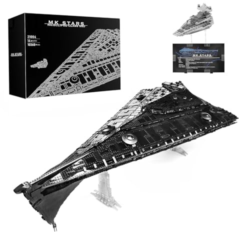 SHHFWU 21004 Technik Super Star Destroyer Modell, Kompatibel mit Eclipse-Class Dreadnought, 10368 Klemmbausteine Großes Raumschiff Bausatz, UCS Sammlerstück für Erwachsene
