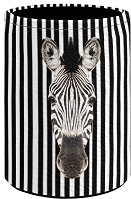 Kuiaobaty 3D-Zebra-Druck Frauen Make-up-Pinselhalter Schwarz Weiß Streifen Stifthalter Runder Stiftehalter Büro Schreibtisch Aufbewahrung Halter