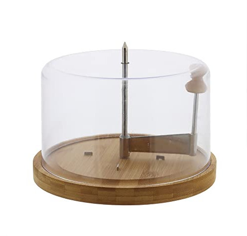 Kesper | Käsehobel mit Haube, Material: Bambus, Kunststoff, Maße: ø 22 cm x 14 cm, Farbe: Braun | 58621