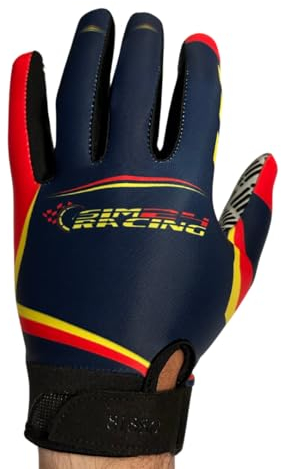 81880 SimRacing Guanti per Simulatore di Guida, Sim Racing Gloves, Guanti Touch Screen per Volante Gaming, Guanti Sim Racing Ottimo Grip, Leggeri e Traspiranti per Sim Racers, con Inserti in Silicone