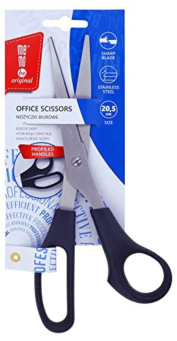 Amex Mebobe kontorssax – mångsidig kontorssax i rostfritt stål med bekvämt handtag – sax rostfri – multifunktionssax – design universalsax – svart 20,5 cm