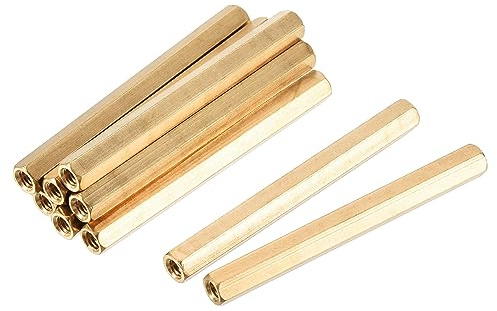 QUARKZMAN M4 Sechskant Messing Abstandshalter Stange x 10 Stück Hexagon Hauptplatinenkupplungsmutter für Computer & Leiterplatte, [Gold]
