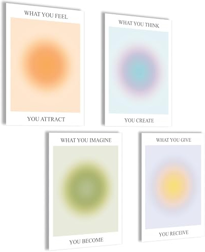 Aura Poster Set Aura Bilder Aesthetic Style Preppy Room Decor Y2K Ästhetik Yoga Poster