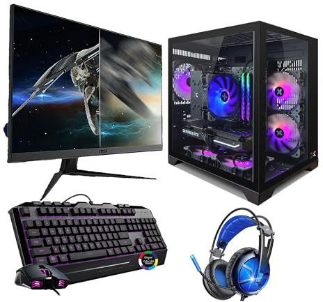 INFOMAX | PC Gamer Pack Completo - Ryzen 5 - RTX 4060 - 16 GB RGB - 1 TB - Pantalla de 170 Hz - Caja Acuario - Free OS