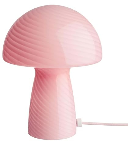 BUTLERS Tischleuchte in Pilzform – Fungi Town – Pilz-Tischlampe aus Glas | Deko-Leuchte für Wohnzimmer Büro Schlafzimmer | Schreibtischlampe Nachttischlampe mit Kabel und Kippschalter E27