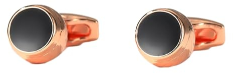 Daesar Cufflinks for Men, Manschettenknöpfe Herren Personalisiert Rund mit Epoxy Hemd Manschettenknopf Rosegold mit Manschettenknöpfe Box
