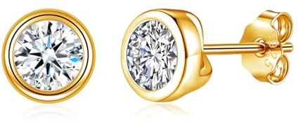 Bewenda Ohrringe Silber 925 Stecker, 925 Sterling Silber Ohrstecker für Damen Mädchen, Hypoallergen Rund Ohrstecker Ohrringe mit Zirkonia, 4/5/6mm Klein Schlafen Knorpel Ohrstecker mit Geschenk Box