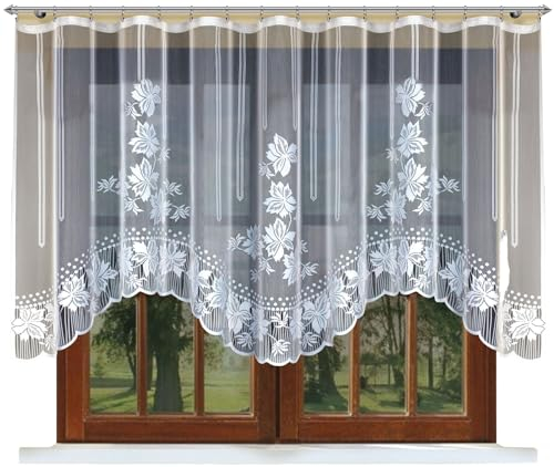 Home Dekorator Gardine - Gardinen Wohnzimmer aus Jacquard - schön Schiebegardinen - Zusätzliche Dekoration für Ihre Wohnung - Vorhang Ohne Faltenband (300x130cm)
