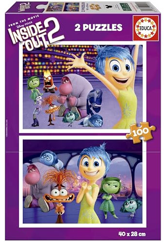 Educa - Set di 2 Puzzles per Bambini con 100 Pezzi | Inside out 2. A Partire da 6 Anni (20100)