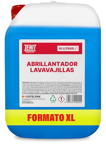 Hostelpak | 10 l | Abrillantador lavavajillas | Acabado brillante | lavavajillas líquido | detergente lavavajillas profesional