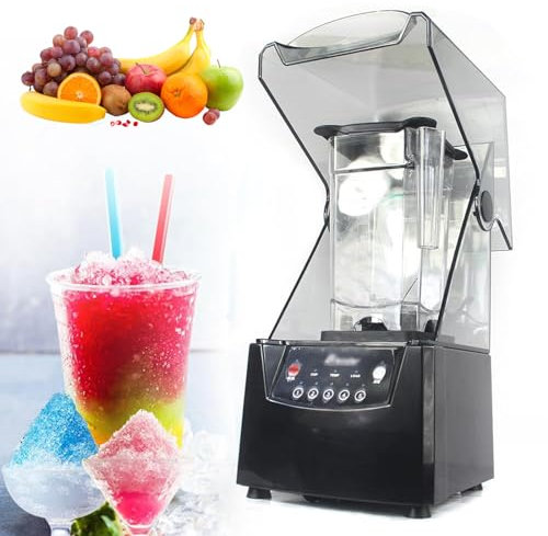 YLANMEI Frullatore Commerciale per frullati, frullatore Elettrico da 2 Litri, 17000 Giri/min, tritaghiaccio con insonorizzazione, 5 preimpostazioni, Macchina Cucinare silenziosa pareti rotte, Frutta