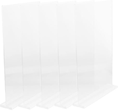 DIYEAH 5pcs Acrylic Poster Display Stand Menu Holders Display Board for Restaurant Hotel Cafe