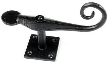VAN DYKE'S RESTORERS Colonial Style Solid Iron Rail Tail Shutter Dogs (Pack of 1) - Black Powder Coat