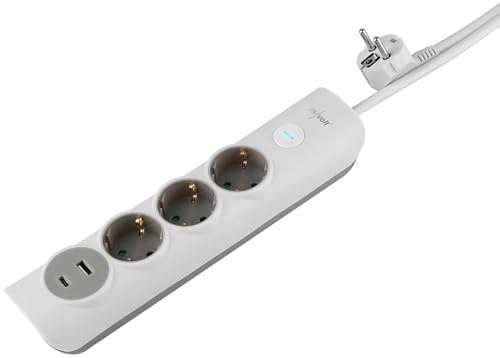 revolt Steckerleiste USB: 3-fach-Steckdosenleiste mit USB-A und -C, Ein/Aus-Schalter, 3.680 Watt (Steckdosen, Mehrfachstecker-Steckdosenleiste, Möbel)