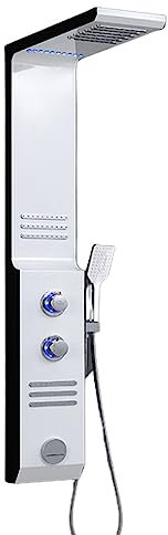 DXEMRQPB Shower System, Integrated Shower Set, Wall-mounted Bathroom Shower, with Hand Shower, LED Ambient Light, 4-position Adjustment