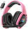 Tatybo - Auriculares inalámbricos para PC, PS5, PS4, 2,4 GHz USB y Tipo-C con micrófono, batería 40H, auriculares Bluetooth para Switch, ordenador portátil, móvil, Mac, color rosa