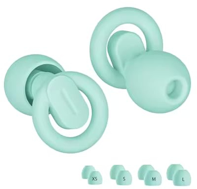 Somnio Noise Reduction Ear Plugs for Sleep, Snoring, and Focus | Best Earplugs to Block Out Snoring | Custom Fit Sleeping Earplugs with 32dB Noise Reduction (Turquoise, S,M,l,XL)
