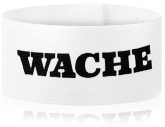 jiawaggag KapitänsbindeTagesvollster Armbinde mit Klett 35 * 7cm Armbinde Klettverschluss für Geburtstag Vereinsfeier Karneval Junggessellenabschiede (Sicherheitsaktivitäten, Weiß)