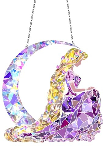 HUVZOR 1 pezzo Acchiappasole, Acchiappasole a Forma di Colibrì, Acchiappa Sole da Appendere, Pendente Colorato Acrilico, Acchiappaluce Finestra Colibrì, per Salotti, Finestre, Giardino(Bambine)