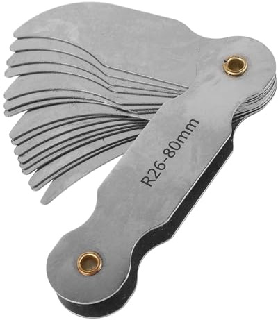 GALPADA Medidor de Radio Metálico Portátil con Galga Curva Convexa para Medición Precisa Ingeniería y Construcción Herramienta Duradera para Profesionales y Principiantes