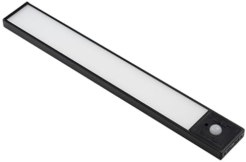 LUXULA LED Schrankbeleuchtung Bewegungsmelder 30cm Schwarz | USB wiederaufladbar, magnetisch, 3CCT dimmbar 3000K 4500K 6000K für Kleiderschrank, Küche, Flur und Treppe, kabellos