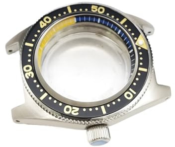 NLNKDTDPAK Herrklocka 40 mm vattentät fodral i rostfritt stål Safirglas Diver's Yellow Black Chapter Ring Passar for Japan NH35 NH36(G3)