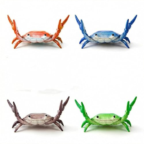 PLUSHCEWT 4 Stück Japanische Lustige Krabbe Stiftehalter Kreativer Gewichtheber Krabbe Schreibtisch Organizer Niedlicher Büro Dekoration Stifte-Ständer für Stifte Bleistifte als Geschenk